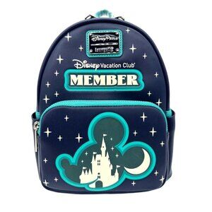 Disney Vacation Club Member Exclusive Loungefly Mini Backpack GITD Mickey Castle